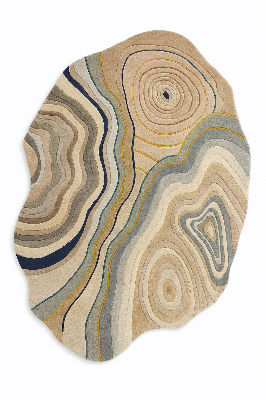 Irregular Shape Modern  Handmade Rug