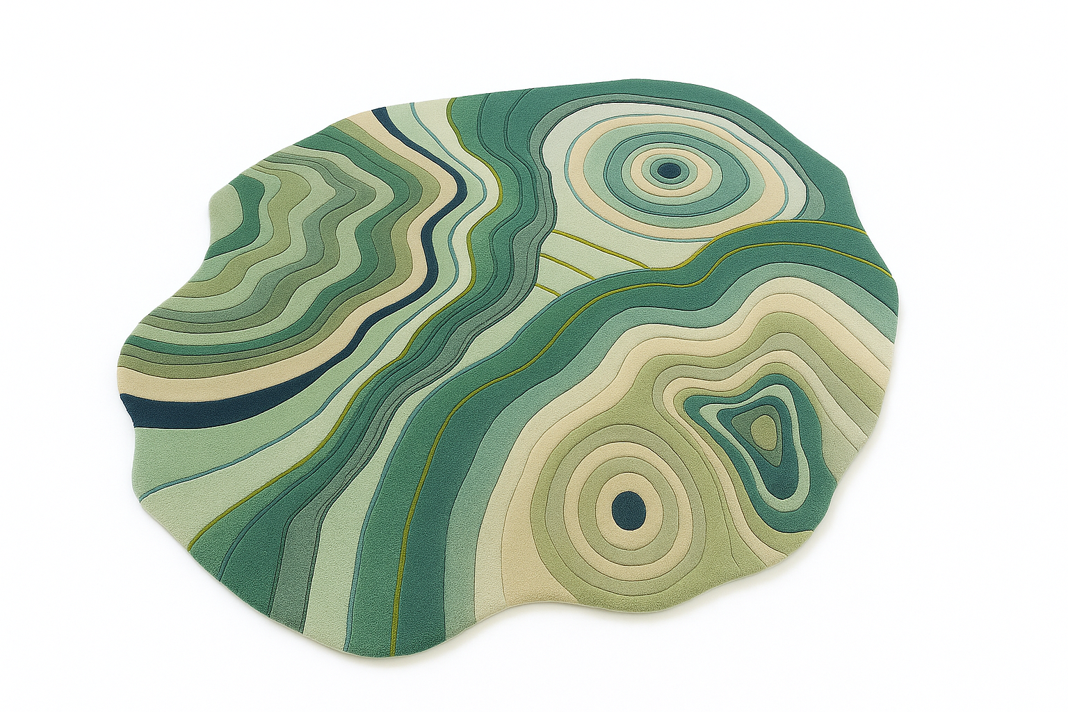 Irregular Shape Modern  Handmade Rug