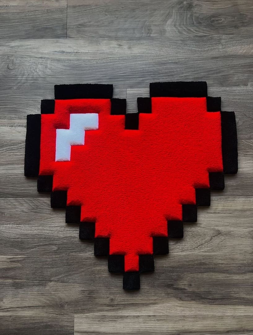 Pixel Heart Cute Rug