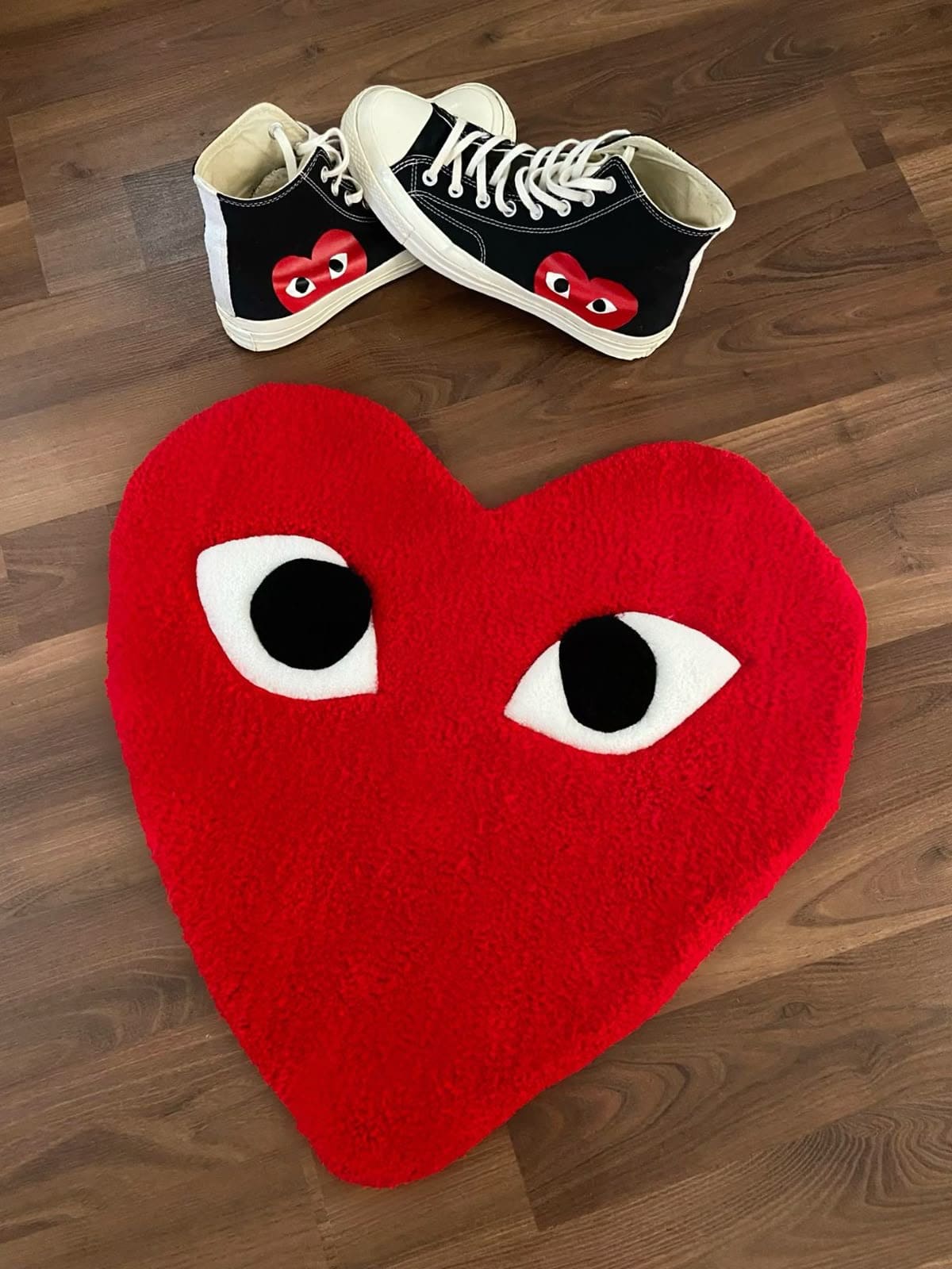 CDG Heart Inspired Handmade Rug