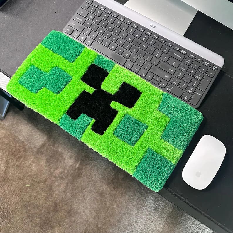 Minecraft-Inspired Keyboard Rug
