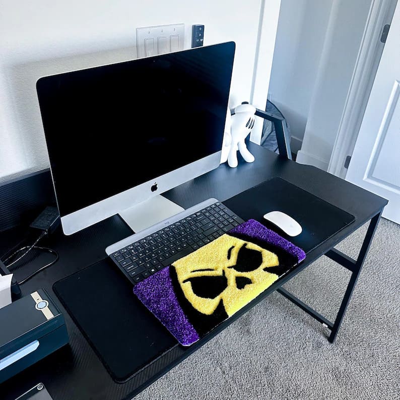 Skeleton-Inspired Keyboard Rug