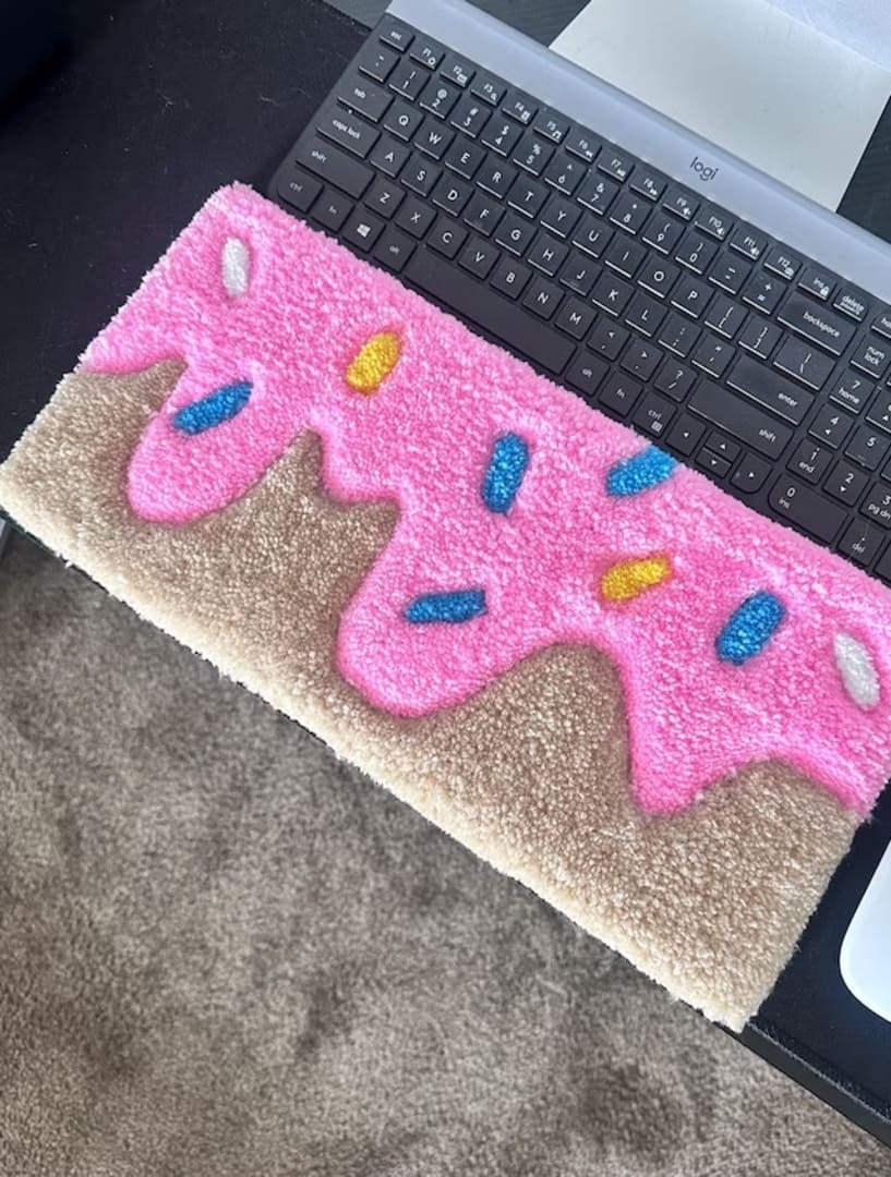 Sprinkle Donut-Inspired Handmade Rug