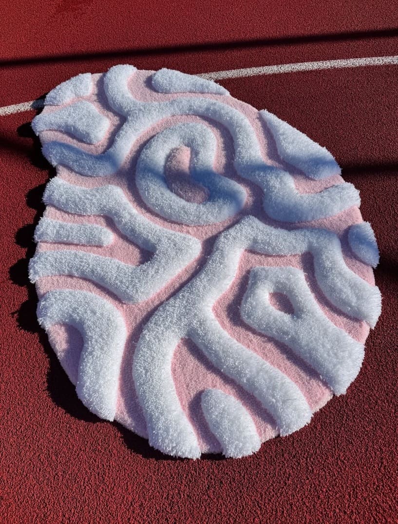 3D Pink Texture Area Rug