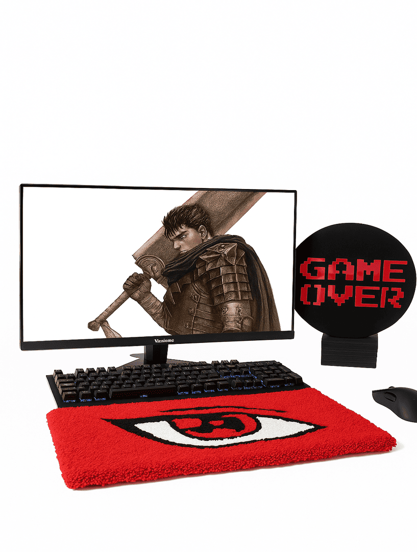 Sharingan Naruto-Inspired Keyboard Rug
