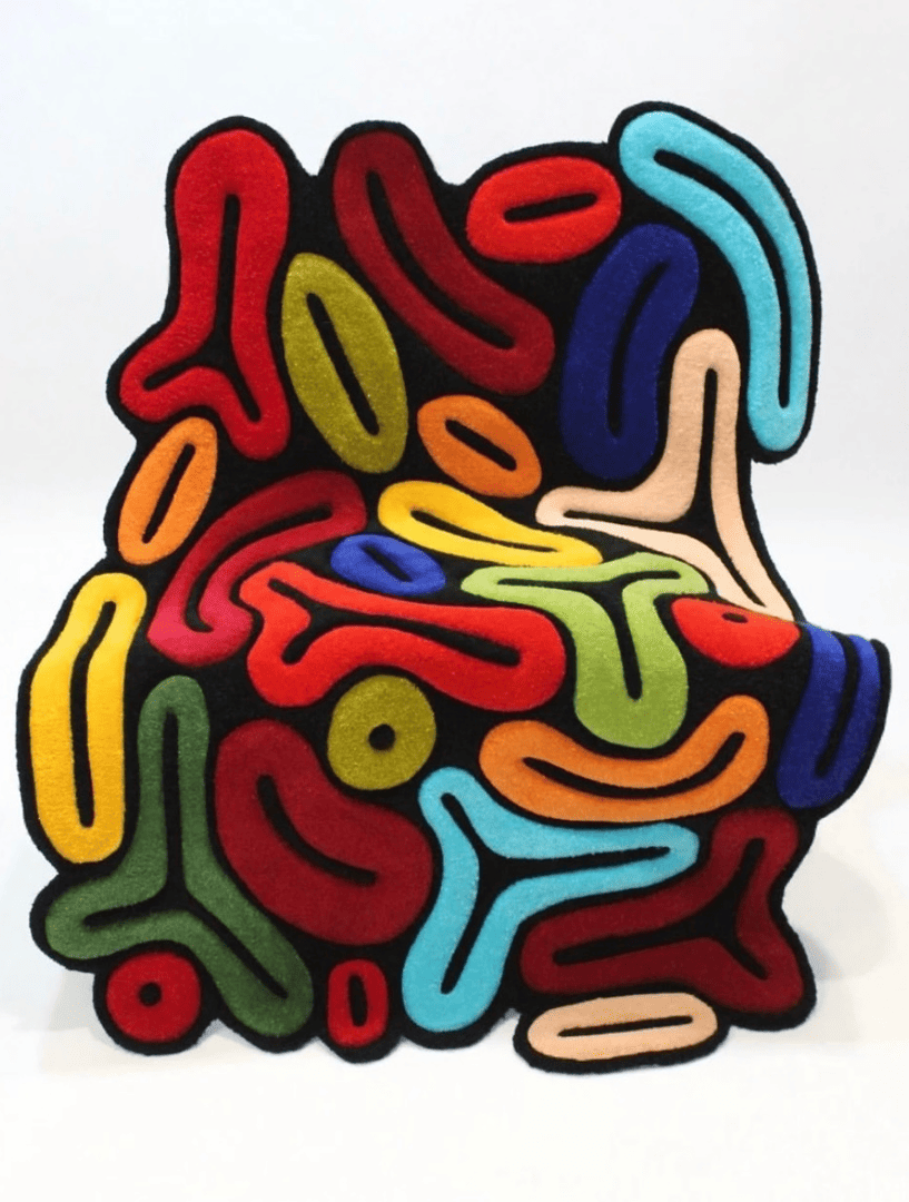 Modern Scribble Art Rug – Multicolor