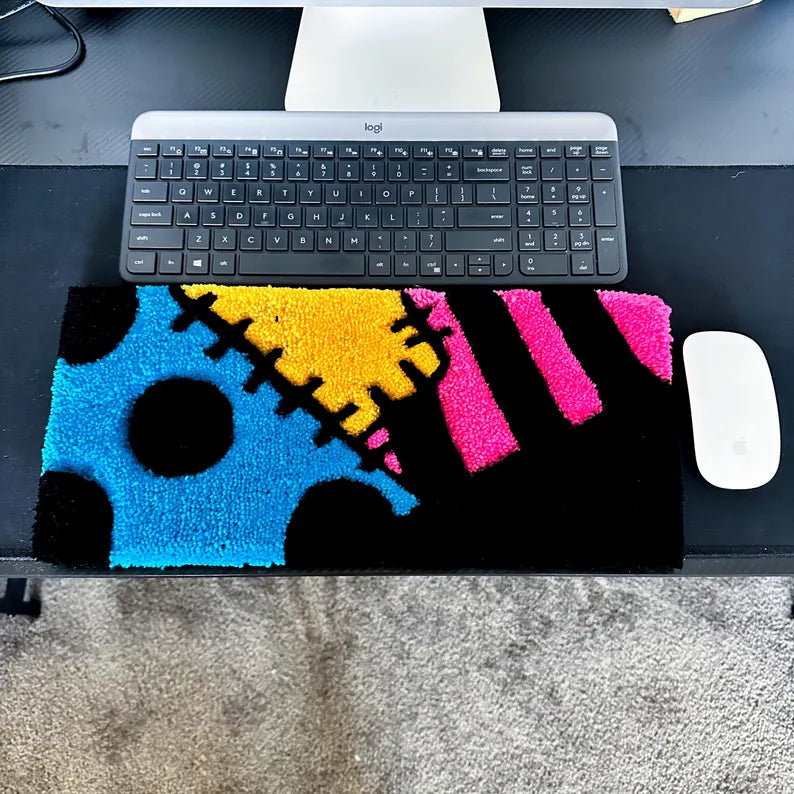 Vibrant Cool Abstract Keyboard Rug