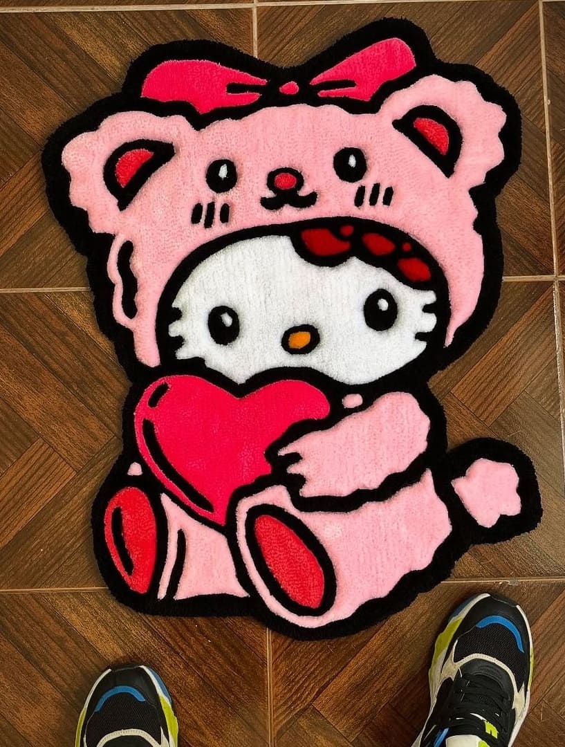 Hello Kitty Heart – Cute Handmade Rug