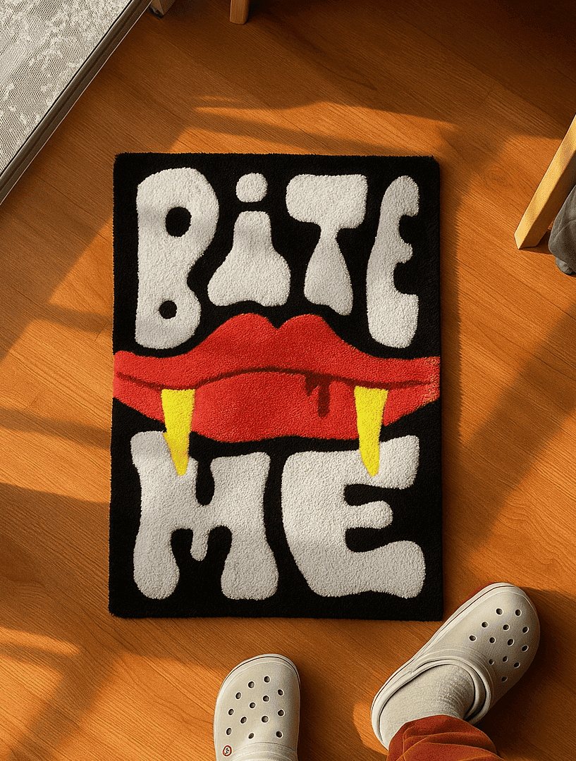 "Bite Me 🫦" Bold Statement Rug