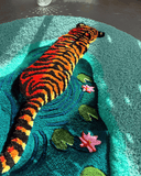 Tiger in the Pond Rug – Nature Inspired Handtufted Rug