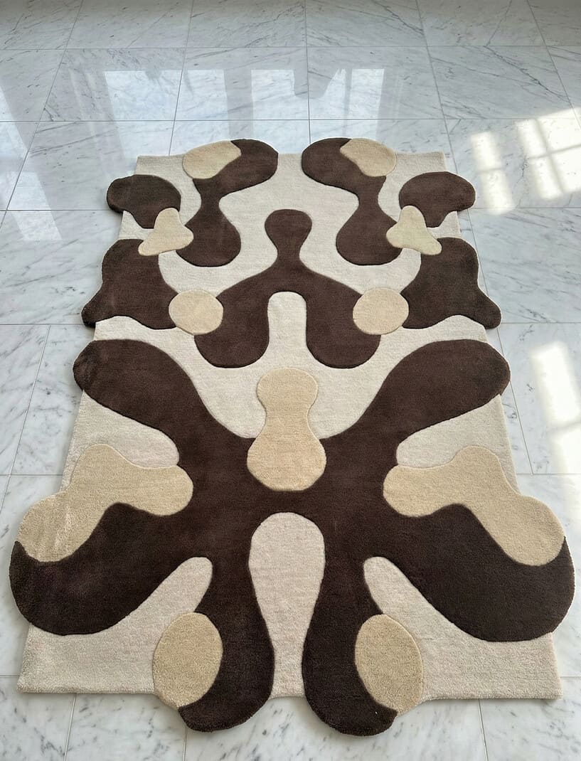Ink Blot Modern Area Handtufted Wool Rug