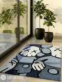 KAWSS-Inspired Art Handtufted Wollen Rug