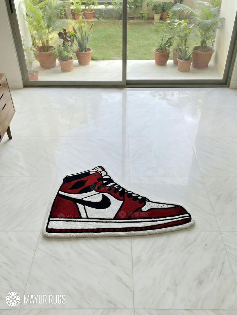 Jordan 1 Chicago-Inspired Handmade Rug