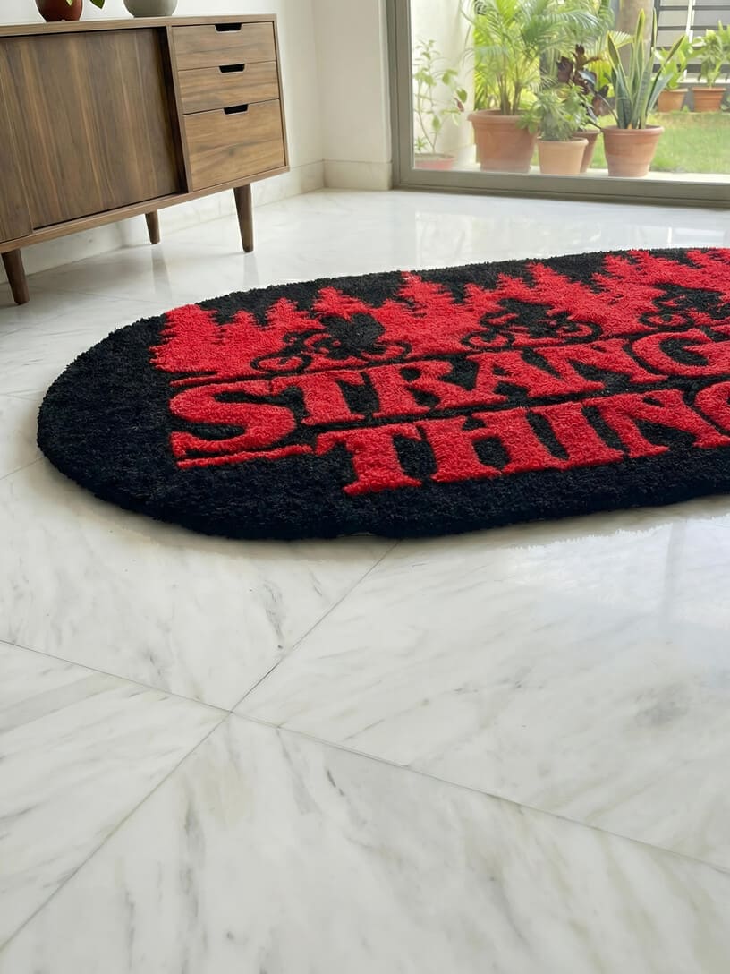 Stranger Things Rug Ideas Stranger Thingss Inspired Handmade Rug – Mayur Rugs