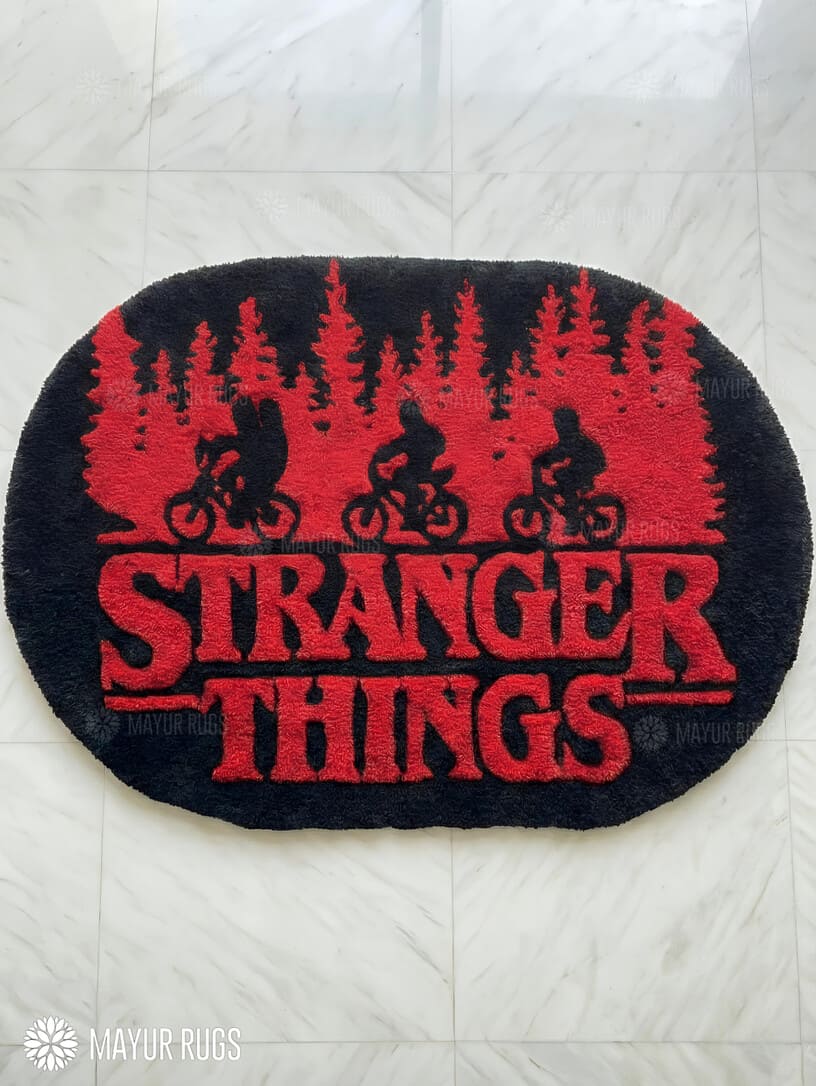 Stranger Thingss Inspired Handmade Rug