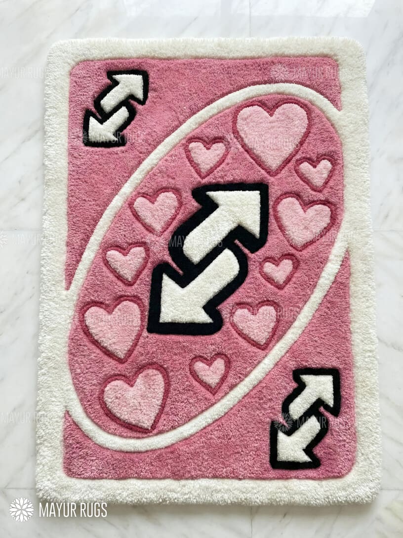 Uno Skin Rug Love Uno Card inspired Rug – Mayur Rugs