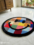 Pixel joy handmade wool rug with retro pixel art design, colorful modern area rug by Mayur Rugs