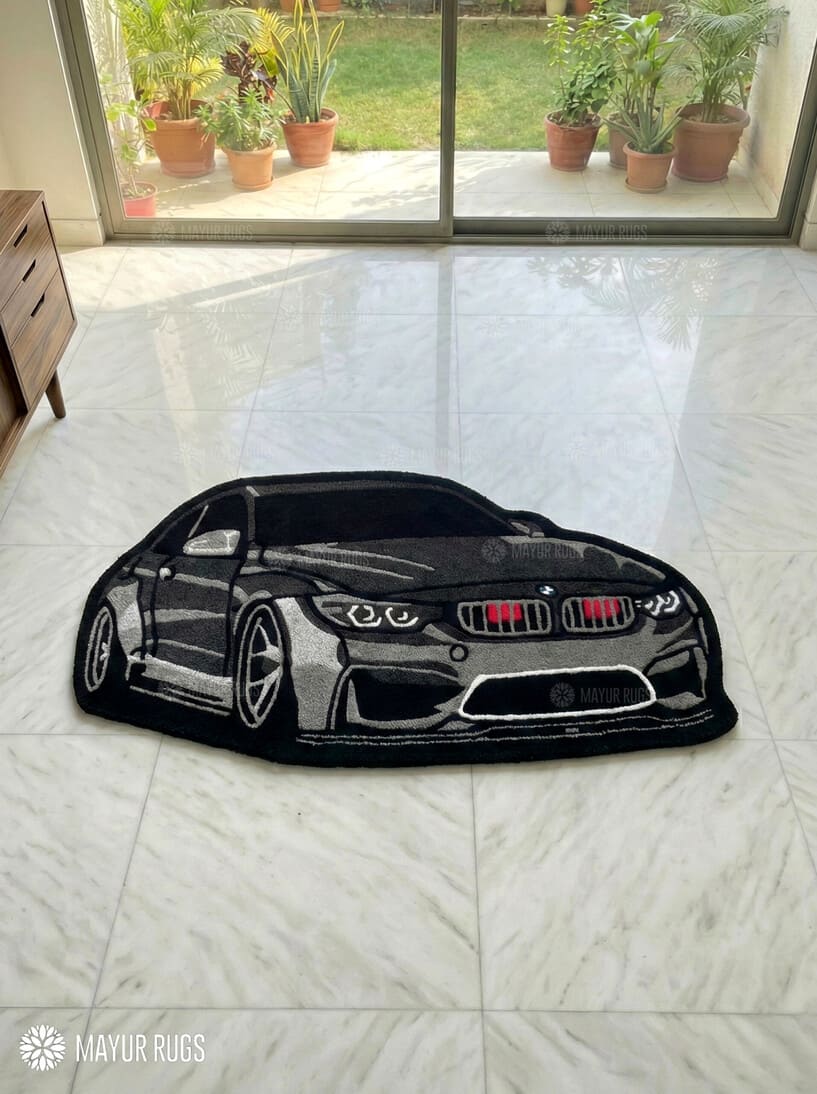 M Performance Rug BMW M–Inspired Handmade Rug | Motorsport Wool Rug – Mayur Rugs