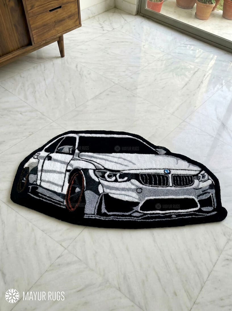 M Performance Rug BMW M–Inspired Handmade Rug | Motorsport Wool Rug – Mayur Rugs