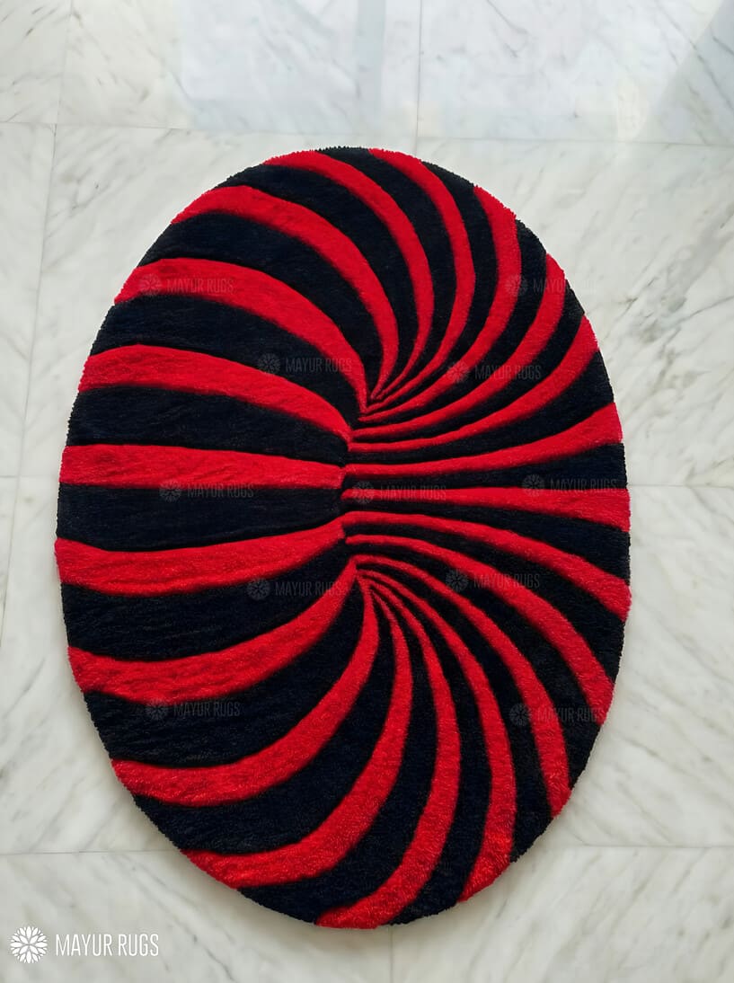 Vortex infinity loop hand-tufted wool living room rug with modern sculptural abstract design, premium custom area rug by Mayur Rugs