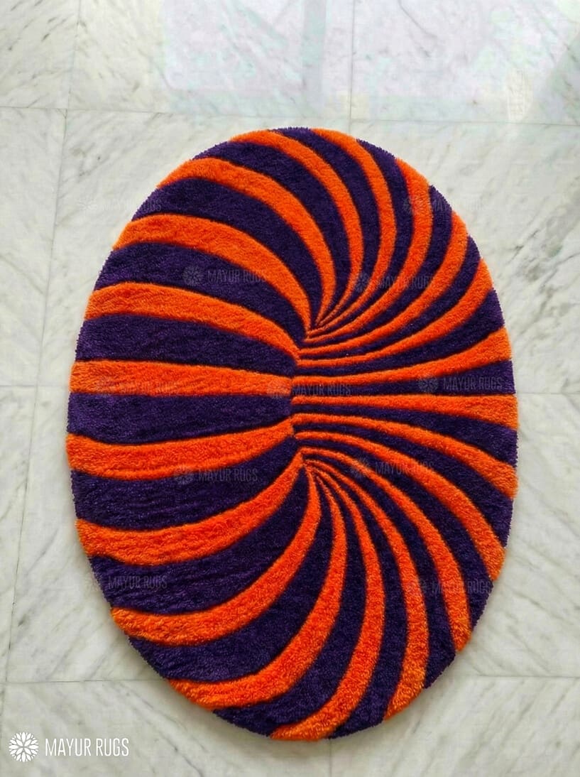 Vortex infinity loop hand-tufted wool living room rug with modern sculptural abstract design, premium custom area rug by Mayur Rugs