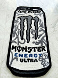 Monster Energy Ultra energy drink inspired hand-tufted wool rug with clean energy aesthetic and bold graphic design, premium custom area rug by Mayur Rugs