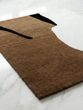 Cream and brown hand-tufted wool rug with modern neutral design, premium custom area rug by Mayur Rugs