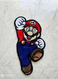 Super Mario inspired retro gaming hand-tufted wool rug with bold character design, premium custom area rug by Mayur Rugs