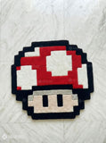 Retro gaming mushroom hand-tufted wool rug with classic arcade character design, premium custom area rug by Mayur Rugs
