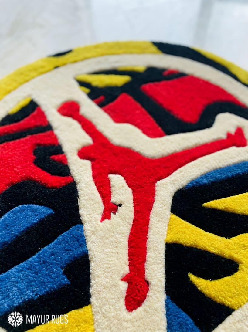 Jumpman Rug Air Jordan Inspired Jumpman Round Handtufted Rug – Mayur Rugs