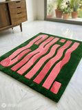 Chill melting hand-tufted wool rug with liquid drip abstract design, premium custom area rug by Mayur Rugs
