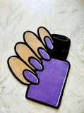 Nail art studio purple hand-tufted wool rug with beauty salon aesthetic design, premium custom area rug by Mayur Rugs