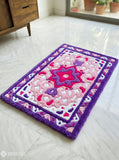 Royal Amethyst Persian Inspired tufted wool area rug handmade with luxury floral pastel design by Mayur Rugs