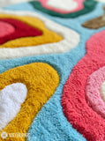 Abstract color flow hand tufted wool rug featuring modern artistic patterns and vibrant contemporary design by Mayur Rugs