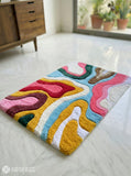 Abstract color flow hand tufted wool rug featuring modern artistic patterns and vibrant contemporary design by Mayur Rugs