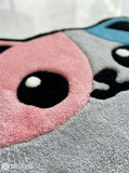 Cute cat hand-tufted wool rug with cartoon aesthetic design, premium custom area rug by Mayur Rugs