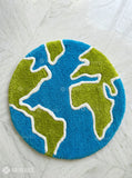 Planet Earth hand-tufted wool rug with cosmic globe aesthetic design, premium custom area rug by Mayur Rugs