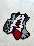 Venom monster face hand-tufted wool rug with dark comic streetwear aesthetic design by Mayur Rugs