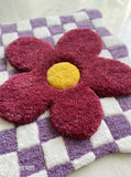Loop cut 3D flower hand-tufted wool rug with textured floral design and mixed pile detailing, premium custom area rug by Mayur Rugs