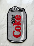 Diet Coke inspired hand-tufted wool rug with retro soda aesthetic design, premium custom area rug by Mayur Rugs