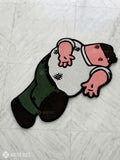 Griffin Family Guy inspired hand-tufted wool rug with retro cartoon meme aesthetic design by Mayur Rugs
