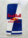 Red Bull Energy Drink inspired hand-tufted wool rug with gaming streetwear aesthetic design, premium custom area rug by Mayur Rugs