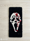 Ghostface keyboard hand-tufted wool rug with horror gaming setup aesthetic design, premium custom area rug by Mayur Rugs