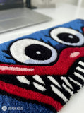 Poppy Playtime inspired keyboard hand-tufted wool rug with horror gaming setup aesthetic design, premium custom area rug by Mayur Rugs