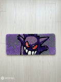 Pokémon Gengar inspired keyboard hand-tufted wool rug with ghost anime gaming setup aesthetic design by Mayur Rugs