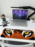Tiger keyboard hand-tufted wool rug with wild gaming setup aesthetic design by Mayur Rugs