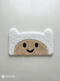 Adventure Time inspired keyboard hand-tufted wool rug with cute cartoon desk setup aesthetic by Mayur Rugs