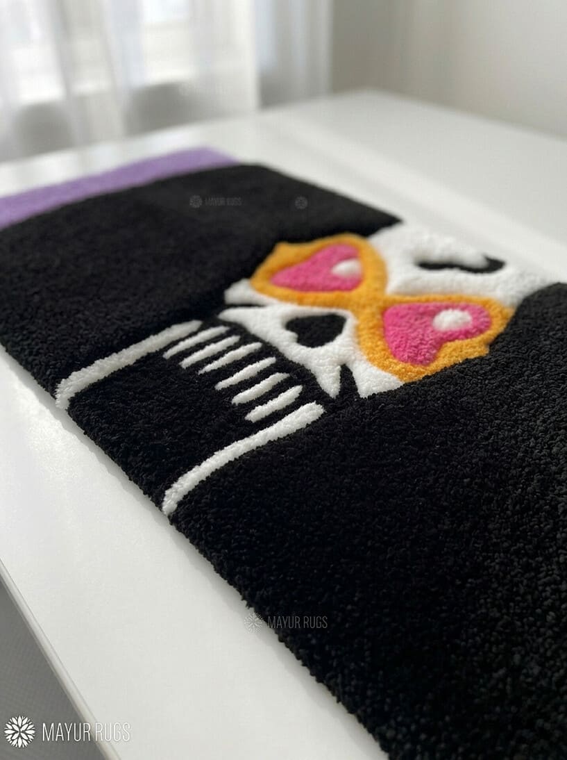 Brook Inspired One Piece custom keyboard rug handmade with premium tufted wool for anime gaming desk setup by Mayur Rugs