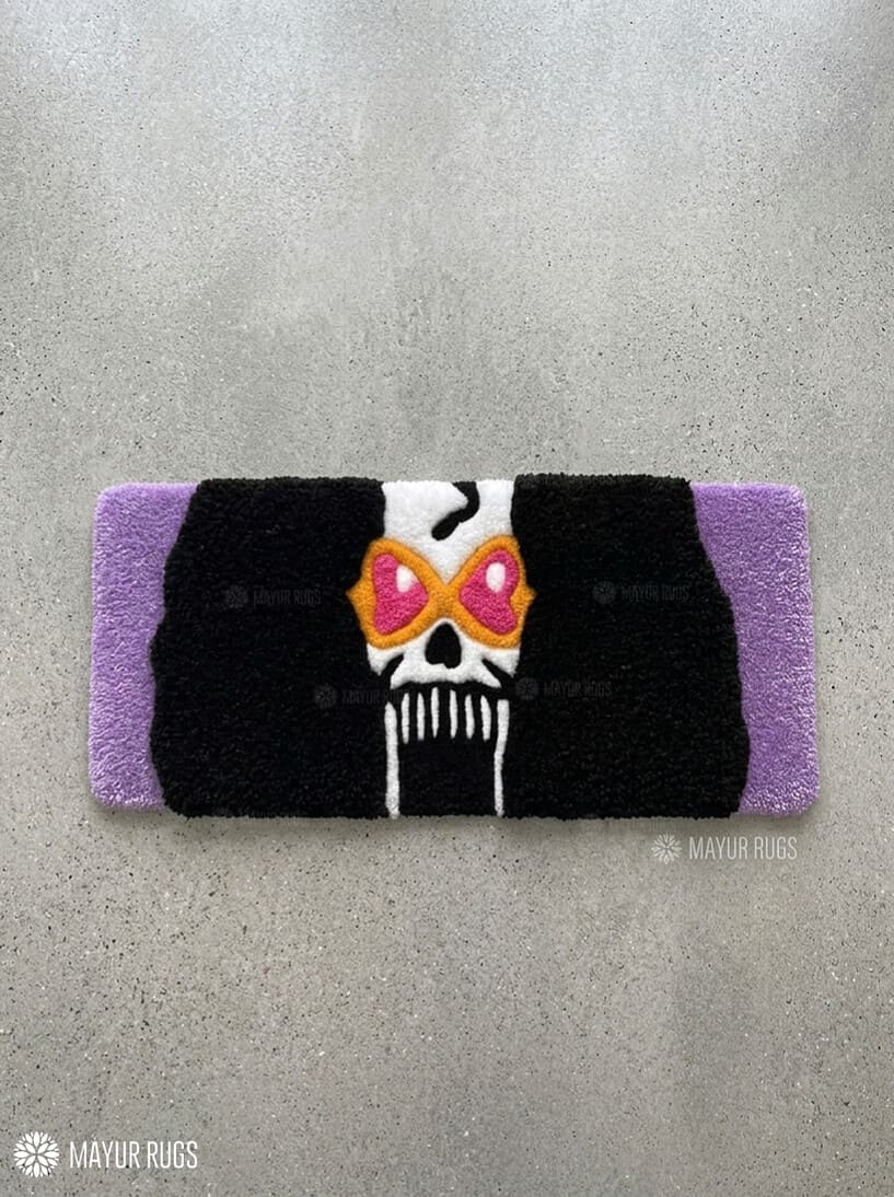 Brook Inspired One Piece custom keyboard rug handmade with premium tufted wool for anime gaming desk setup by Mayur Rugs