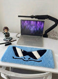 Squirtle anime keyboard hand-tufted wool rug with Pokémon gaming setup aesthetic design by Mayur Rugs